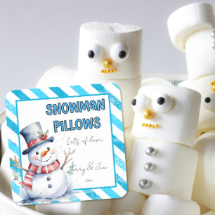 Sneeuwman Kussens Kerstcadeau Label ondeugende elf