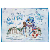 Sneeuwman | Laat het sneeuwen cadeautas (Achterkant)