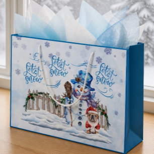 Sneeuwman Laat het sneeuwen cadeautas