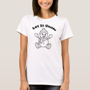 Sneeuwman Laat het Sneeuwen Kerstmis T-shirt