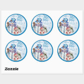 Sneeuwman | Laat het Sneeuwen Ronde Sticker (Vel)