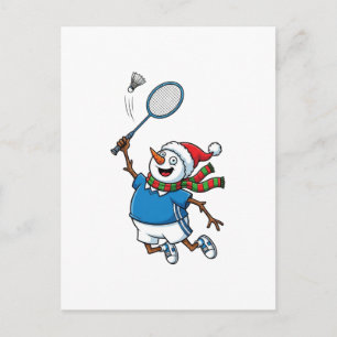 Sneeuwman Lacrosse Kerstmis 2026 Vakantie Sporten Feestdagenkaart