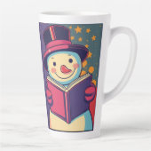 Sneeuwman leest graag een boek, mooie verhalen latte mok (Rechts)