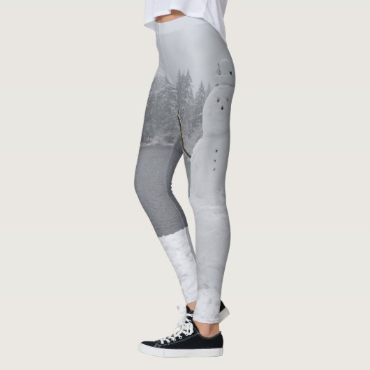 Sneeuwman Leggings Winterlandschap Vakantie Leggin (Links)