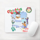 Sneeuwman leuk Mousepad Muismat (Met muis)