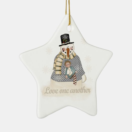 Sneeuwman Liefde Een Andere Keepsake Ornament (Rechts)