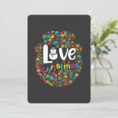 Sneeuwman Liefde Kerstmis Decoraties Kaart (Staand voorkant)