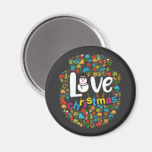 Sneeuwman Liefde Kerstmis Decoraties Magneet (Voorkant / Achterkant)