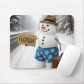 Sneeuwman liftend naar Florida Muismat (Met muis)