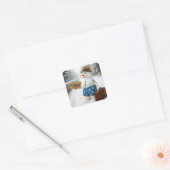 Sneeuwman liftend naar Florida Vierkante Sticker (Envelop)