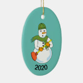 Sneeuwman Loodgieter Keramisch Ornament (Rechts)