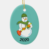 Sneeuwman Loodgieter Keramisch Ornament (Achterkant)