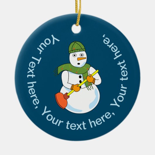 Sneeuwman Loodgieter Keramisch Ornament (Voorkant)