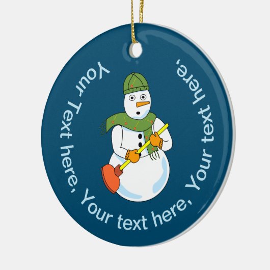 Sneeuwman Loodgieter Keramisch Ornament (Links)