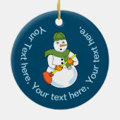 Sneeuwman Loodgieter Keramisch Ornament (Achterkant)