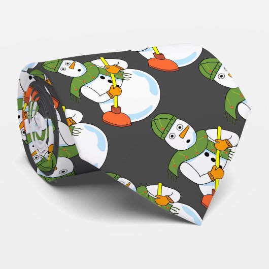 Sneeuwman Loodgieter Stropdas (Opgerold)