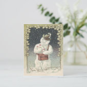 Sneeuwman Mailman Letter Snow Shamrock Briefkaart (Staand voorkant)