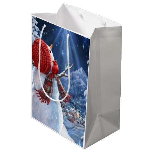 sneeuwman medium cadeauzakje (Achterkant Gekanteld)