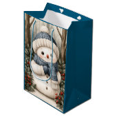 Sneeuwman Medium Cadeauzakje (Voorkant Gekanteld)