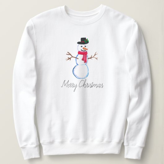 Sneeuwman Merry Bright Kerstmis grappig Schattig W Trui (Design voorkant)