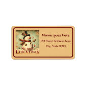  Sneeuwman - Merry Christmas adreslabel Etiket (Voorkant)