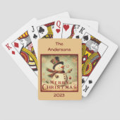  Sneeuwman - Merry Christmas op maat Pokerkaarten (Achterkant)