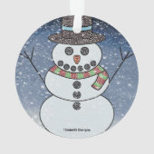 Sneeuwman met achtergrond - Acrylaat ornament (achterkant)