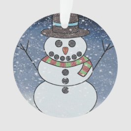 Sneeuwman met achtergrond - Acrylaat ornament