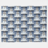 Sneeuwman met achtergrond - fleece deken (Voorkant (Horizontaal))