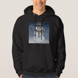 Sneeuwman met achtergrond (levendig) - Heren sweat Hoodie
