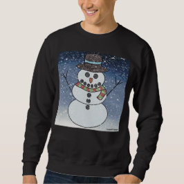 Sneeuwman met achtergrond (levendig) - Heren sweat Trui
