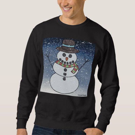 Sneeuwman met achtergrond (levendig) - Heren sweat Trui (Voorkant)