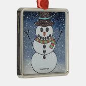 Sneeuwman met achtergrond - Premium ornament (Rechts)
