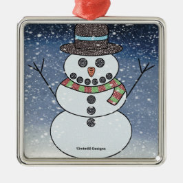 Sneeuwman met achtergrond - Premium ornament