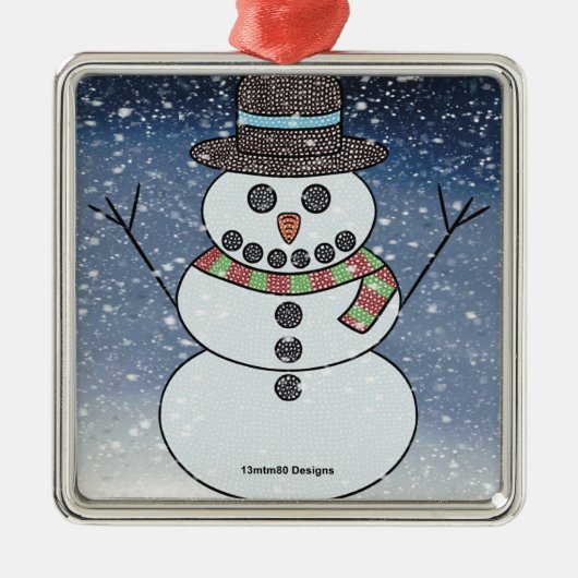 Sneeuwman met achtergrond - Premium ornament (Voorkant)