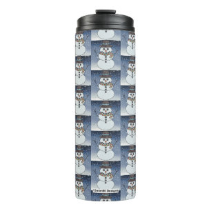 Sneeuwman met achtergrond - Thermische tumbler Thermosbeker