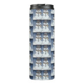 Sneeuwman met achtergrond - Thermische tumbler Thermosbeker (Achterkant)
