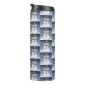 Sneeuwman met achtergrond - Thermische tumbler Thermosbeker (Geroteerd rechts)