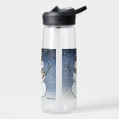 Sneeuwman met achtergrond - waterfles (Links)