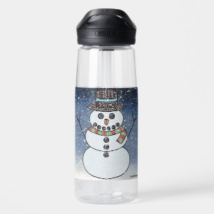 Sneeuwman met achtergrond - waterfles