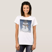 Sneeuwman met achtergrond (wit) - Dames Basic T-Sh T-shirt (Voorkant volledig)