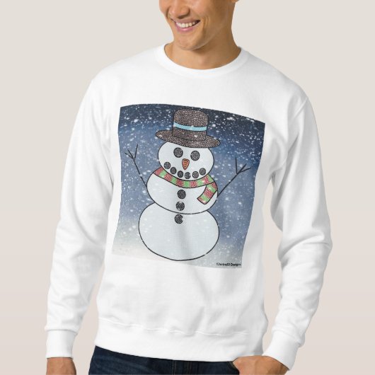 Sneeuwman met achtergrond (wit) - Heren sweatshirt (Voorkant)