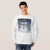 Sneeuwman met achtergrond (wit) - Heren T-shirt me (Voorkant volledig)