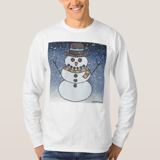 Sneeuwman met achtergrond (wit) - Heren T-shirt me (Voorkant)