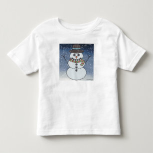 Sneeuwman met achtergrond (wit) - Peuter T-shirt