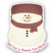 Sneeuwman met Beanie Kerstmis Sticker (Voorkant)