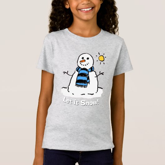 Sneeuwman met Bericht! T-shirt (Voorkant)
