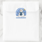 Sneeuwman met Bericht! Vierkante Sticker (Tas)