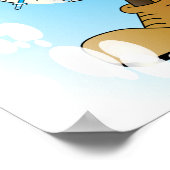 Sneeuwman met blauwe kerstsneeuwvlokken poster (Hoek)