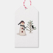 Sneeuwman met Boom Gift Label Cadeaulabel (Voorkant)